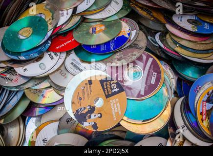 CD Aufbewahrung zu recyceln, recycling-Center Stockfoto