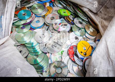 CD Aufbewahrung zu recyceln, recycling-Center Stockfoto