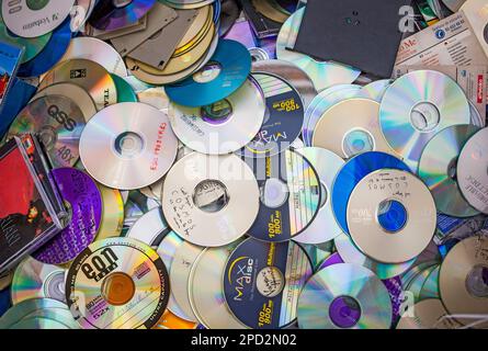 CD Aufbewahrung zu recyceln, recycling-Center Stockfoto