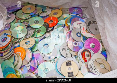 CD Aufbewahrung zu recyceln, recycling-Center Stockfoto