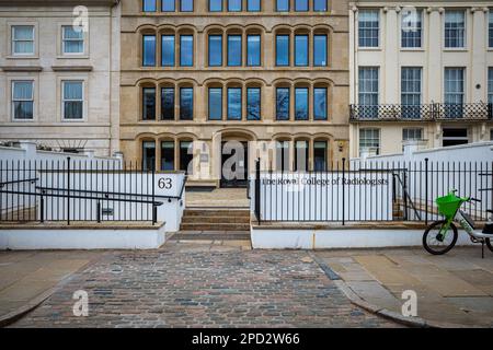 Das Royal College of Radiologists London - Der Hauptsitz des Royal College of Radiologists (RCR) auf 63 Lincoln's Inn Fields, Holborn, London. Stockfoto