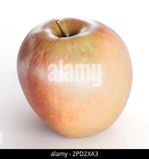 Weißer, 3D g gerissener Apfel auf der Oberfläche Stockfoto