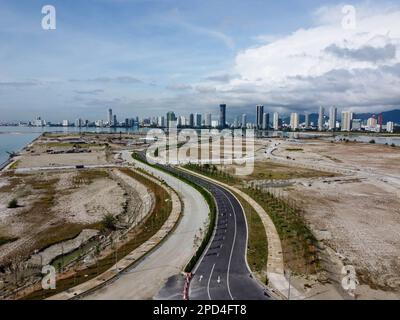 Gurney, Penang, Malaysia - Juni 12 2022: Luftaufnahme Andaman Island in Entwicklung Stockfoto