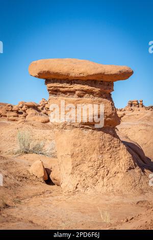 Hoodoo Rock Felsformationen aus rotem Sandstein im Goblin Valley State Park, Utah, in den USA Stockfoto