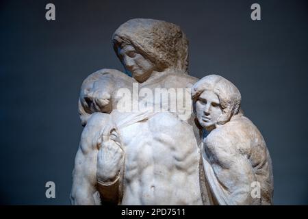 Palestrina Pietá in der Galleria dell'Accdemia in Florenz. Unfertige Skulptur, die einst von Michelangelo gedacht wurde, aber wahrscheinlich von Bernini oder Menghini Stockfoto