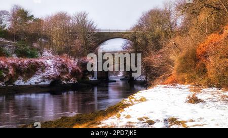Die Brora im Winter Stockfoto