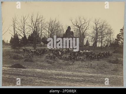 Artillerie-Einheit der Union mit Pferden und Kanonen. Titel erfunden von Bibliothekspersonal, Gift; Oberst Godwin Ordway; 1948. Usa, Geschichte, Bürgerkrieg, 1861-1865. Stockfoto