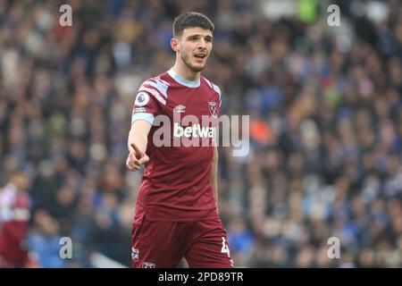 Declan Rice in Aktion für West Ham United im AMEX Stadium Stockfoto