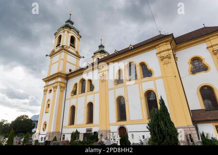 Die Wilten-Basilika, eine römisch-katholische Kirche im Wilten-Bezirk Innsbruck, Osterreich Stockfoto