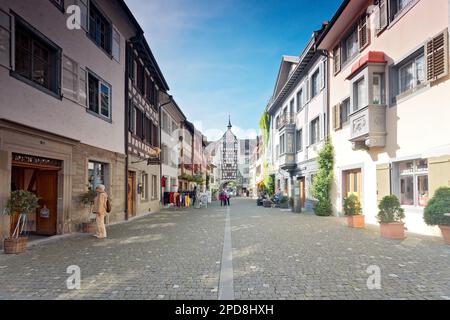 Mittelalterliches Dorf Stein am Rhein bei Zürich, Schweiz Stockfoto