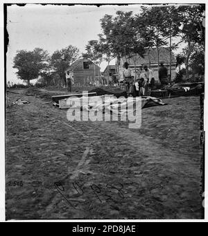 Fredericksburg, Virginia. Begräbnis von Bundestoten. Bürgerkriegsfotos, 1861-1865. Usa, Geschichte, Bürgerkrieg, 1861-1865. Stockfoto