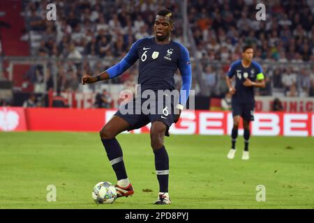 ARCHIVFOTO: Paul POGBA wird am 15. März 2023 30 Jahre alt, Paul POGBA (FRA), Action, Single Action, Einzelbild, Ausschnitt, Ganzkörperaufnahme, ganze Figur. Fußball-Laenderspiel, Nationale Liga, Deutschland (GER)-Frankreich (FRA) 0-0, am 6. September 2018 in München/ALLIANZARENA VERBIETEN DIE DFB-VORSCHRIFTEN DIE VERWENDUNG VON FOTOGRAFIEN ALS BILDSEQUENZEN UND/ODER QUASI-VIDEO. ? Stockfoto