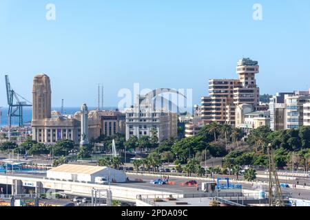 Plaza de España vom Hafen, Santa Cruz de Teneriffa, Teneriffa, Kanarische Inseln, Spanien Stockfoto