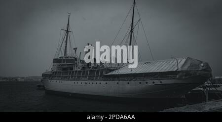 Das Museumsschiff CSS Acadia ein ehemaliges hydrografisches Vermessungs- und Ozeanforschungsschiff des Hydrographischen Vermessungsschiffs von Kanada Stockfoto