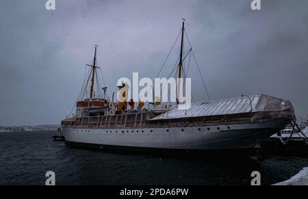 Das Museumsschiff CSS Acadia ein ehemaliges hydrografisches Vermessungs- und Ozeanforschungsschiff des Hydrographischen Vermessungsschiffs von Kanada Stockfoto