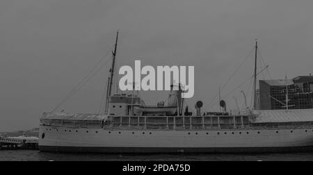 Das Museumsschiff CSS Acadia ein ehemaliges hydrografisches Vermessungs- und Ozeanforschungsschiff des Hydrographischen Vermessungsschiffs von Kanada Stockfoto