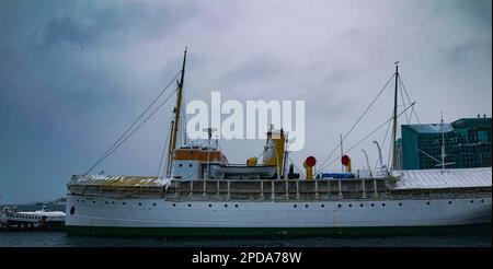 Das Museumsschiff CSS Acadia ein ehemaliges hydrografisches Vermessungs- und Ozeanforschungsschiff des Hydrographischen Vermessungsschiffs von Kanada Stockfoto