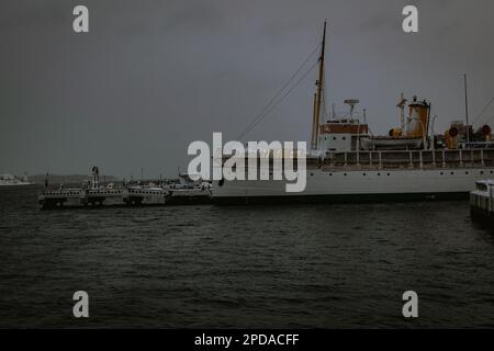 Das Museumsschiff CSS Acadia ein ehemaliges hydrografisches Vermessungs- und Ozeanforschungsschiff des Hydrographischen Vermessungsschiffs von Kanada Stockfoto