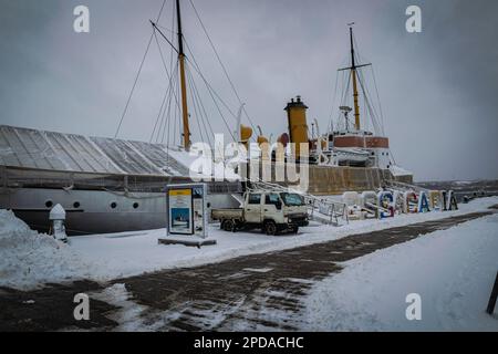 Das Museumsschiff CSS Acadia ein ehemaliges hydrografisches Vermessungs- und Ozeanforschungsschiff des Hydrographischen Vermessungsschiffs von Kanada Stockfoto