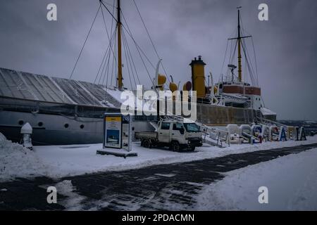 Das Museumsschiff CSS Acadia ein ehemaliges hydrografisches Vermessungs- und Ozeanforschungsschiff des Hydrographischen Vermessungsschiffs von Kanada Stockfoto