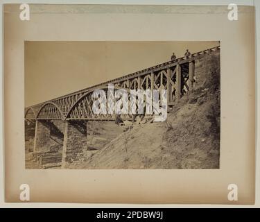 Potomac Creek Bridge, Aquia Creek & Fredericksburgh sic Railroad, 18. April 1863. Titel- und Titelinformationen aus einer anderen Ansicht, LOS 11486-H, Nr. 8. Bridges, Virginia, 1860-1870, Brückenbau, Virginia, 1860-1870, Aquia Creek, Virginia, 1860-1870, Vereinigte Staaten, Geschichte, Bürgerkrieg, 1861-1865, Ingenieurwesen und Bauwesen. Stockfoto