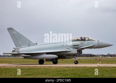 RAF Typhoon FGR.4 bei RAF Coningsby während der Cobra Warrior-Übung 2023. Stockfoto