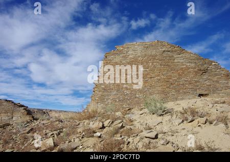 Chaco Canyon Alte Ruinen Hungo Pavi Stockfoto