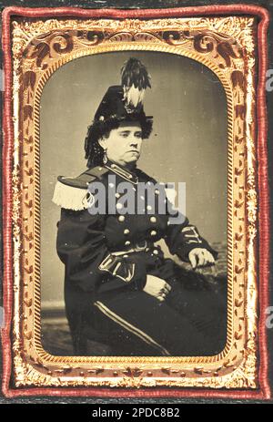 Pauline Cushman in Militärkostüm. Ambrotype/Tintype Fotoserie, war AP 896. Cushman, Pauline, 1833-1893, Darbietungen, Schauspielerinnen, 1880-1890, Spione, 1880-1890. Stockfoto