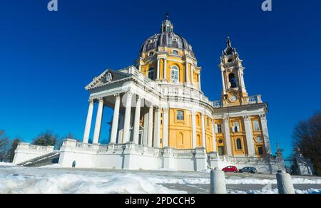 Bild der barocken Basilika di Superga auf Turin Stockfoto