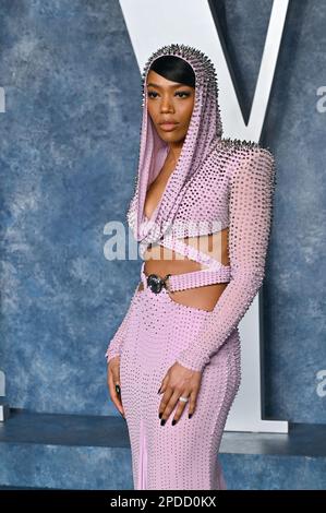Beverly Hills, USA. 12. März 2023. Naomi Ackie auf der 2023 Vanity Fair Oscar Party im Wallis Annenberg Center. Bildnachweis: Paul Smith/Alamy Live News Stockfoto