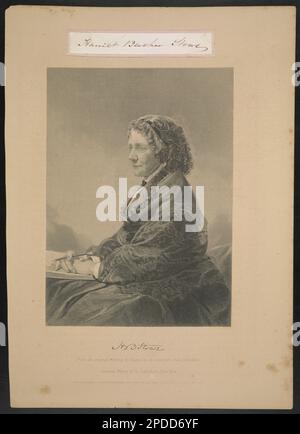 H.B. Stowe / aus dem Originalgemälde von Chappel im Besitz der Verleger.. Liljenquist Family Sammlung von Bürgerkriegsfotos, pp/liljpaper. Stowe, Harriet Beecher, 1811-1896, Autoren, Amerikaner, 1840-1860, Abolitionisten, 1840-1860, Usa, Geschichte, Bürgerkrieg, 1861-1865, Protestbewegungen. Stockfoto