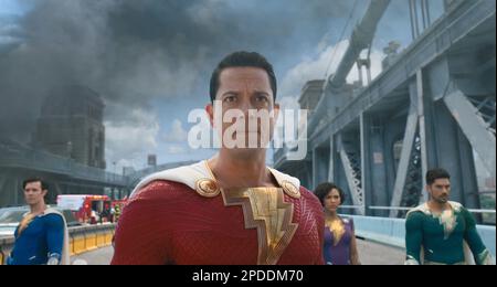 ERSCHEINUNGSDATUM: 17. März 2023 TITEL: Shazam! Zorn der Götter. STUDIO: New Line Cinema. DIREKTOR: David F. Sandberg. FORTSETZUNG des Films „Shazam!“ aus dem Jahr 2019 Darstellungsdetails sind noch nicht bekannt. MIT ZACHARY LEVI als Shazam. (Kreditbild: © New Line Cinema/Entertainment Pictures/ZUMAPRESS.com) NUR REDAKTIONELLE VERWENDUNG! Nicht für den kommerziellen GEBRAUCH! Stockfoto