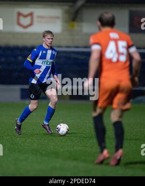 Chester, Cheshire, England. 14. März 2023 Chester's Matty Williams am Ball, während des Chester Football Club V Peterborough Sports Football Club im Deva Stadium, in der National League North (Bild: ©Cody Froggatt/Alamy Live News) Stockfoto