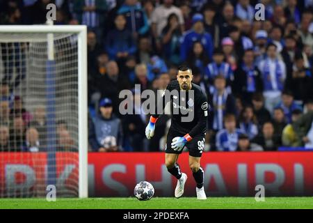 Hafen, Portugal. 14. März 2023. Diogo Costa do Porto, während des Spiels zwischen Porto und Inter Mailand, für die Runde 16 der UEFA Champions League 2022/2023, in Estadio do Dragao, diesen Dienstag 14. 30761 (Daniel Castro/SPP) Kredit: SPP Sport Press Photo. Alamy Live News Stockfoto