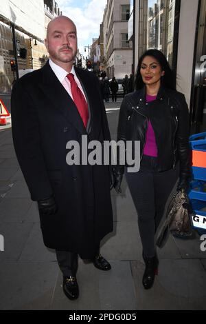 Jeanine Nerissa Sothcott und Jonathan Sothcott Mayfair Times Mittagessen Stockfoto