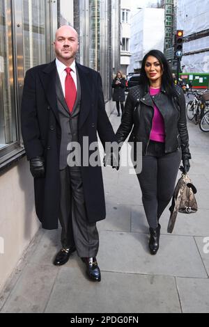 Jeanine Nerissa Sothcott und Jonathan Sothcott Mayfair Times Mittagessen Stockfoto