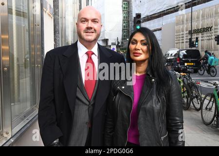 Jeanine Nerissa Sothcott und Jonathan Sothcott Mayfair Times Mittagessen Stockfoto