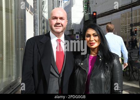 Jeanine Nerissa Sothcott und Jonathan Sothcott Mayfair Times Mittagessen Stockfoto