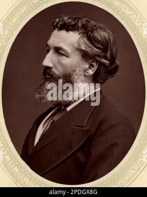 1875 Ca , GROSSBRITANNIEN : der gefeierte britische Maler und Bildhauer Lord Frederic LEIGHTON ( 1830 - 1896 ) , der von der Bewegung vor Raphaelliten beeinflusst wird . Portrait von Lock & Whitfield , London . GESCHICHTE - FOTOSTORICHE - MALER - PITTORE - KUNST - KUNST - ARTE - BART - BARBA - PROFILO - PROFIL - LGBTQ - GAY - ARCHIVIO GBB Stockfoto