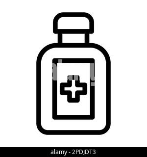 Medizin Flaschenvektor Dickes Liniensymbol Für Den Persönlichen Und Kommerziellen Gebrauch. Stockfoto