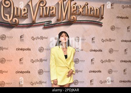 Mexiko-Stadt, Mexiko. 14. März 2023. Schauspielerin Natalia Quiroz besucht den roten Teppich des Films „Que Viva Mexico“ Premiere im Cinepolis Oasis Coyoacan. Am 14. März 2023 in Mexiko-Stadt, Mexiko. (Foto: Carlos Tischler/Eyepix Group/NurPhoto) Guthaben: NurPhoto SRL/Alamy Live News Stockfoto