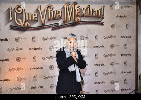 Mexiko-Stadt, Mexiko. 14. März 2023. Schauspielerin Angelina Pelaez besucht den roten Teppich des Films „Que Viva Mexico“ Premiere im Cinepolis Oasis Coyoacan. Am 14. März 2023 in Mexiko-Stadt, Mexiko. (Foto: Carlos Tischler/Eyepix Group/NurPhoto) Guthaben: NurPhoto SRL/Alamy Live News Stockfoto