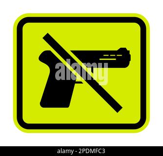 Verbotsschild Waffen, kein Waffenschild auf weißem Hintergrund Stock Vektor