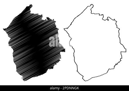 Hyndburn nicht-Metropolregion, Borough (Vereinigtes Königreich von Großbritannien und Nordirland, zeremonielle Grafschaft Lancashire oder Lancs, England) Karte Stock Vektor