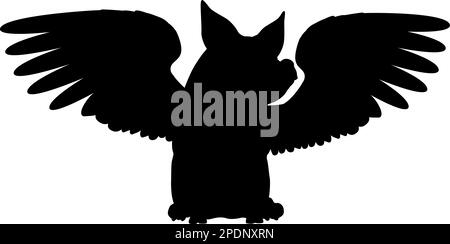 Flying Pig Wings Silhouette Saying Pigs Might Fly Stock Vektor