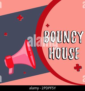Textunterschrift mit Darstellung von Bouncy House. Internet-Konzept Automatisiertes Programm, das über das Internet läuft Künstliche Intelligenz Stockfoto