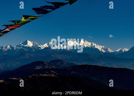 Sandakphu ist der höchste Gipfel im Bundesstaat Westbengalen, Indien. Es ist der höchste Punkt des Singalila Ridge und befindet sich auf einer Höhe von 3636 Metern Stockfoto