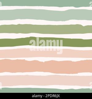 Horizontal Rugged Organic Stripes Vector Nahtloses Muster Stock Vektor