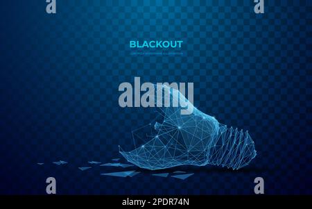 Defekte Glühbirne. Blackout- oder Burnout-Konzept. Stock Vektor