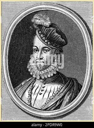 Karl IX. Von Frankreich (1550-1574) war der König, der den berüchtigten St. Massaker zum Bartholomäus-Tag 1572 während der französischen Religionskriege. Er war auch für die Unterdrückung des Protestantismus in Frankreich verantwortlich, aber seine Herrschaft war von Instabilität und Bürgerkrieg geprägt. Charles IX war bekannt für sein Interesse an den Künsten und Wissenschaften und seine Unterstützung von Gelehrten und Künstlern. Seine Herrschaft erlebte den Aufstieg der mächtigen Familie Guise, die maßgeblich an der Gestaltung des Verlaufs der Religionskriege mitwirkte Stockfoto